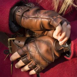 Epic Armoury Fingerlose Lederhandschuhe, Braun -Mittelalter Welt fingerlose lederhandschuhe braun 3