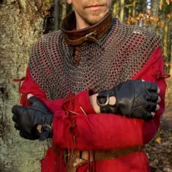 Epic Armoury Fingerlose Lederhandschuhe, Schwarz -Mittelalter Welt fingerlose lederhandschuhe schwarz 2