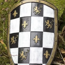 Epic Armoury LARP Checkered Schild Weiß / Schwarz / Gold -Mittelalter Welt larp checkered schild weiss schwarz gold 3