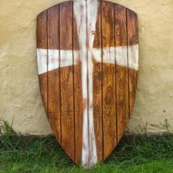 Epic Armoury LARP Drachen Schild Holz Mit Weißem Kreuz