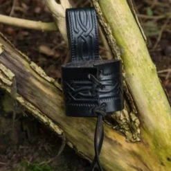 Epic Armoury Leder Trinkhornhalter Edda, Schwarz -Mittelalter Welt leder trinkhornhalter edda schwarz 2