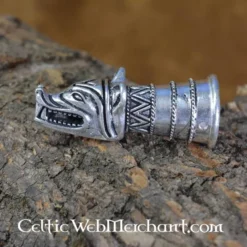 Trinkhorn Dekoration Mit Wolfskopf, Silber